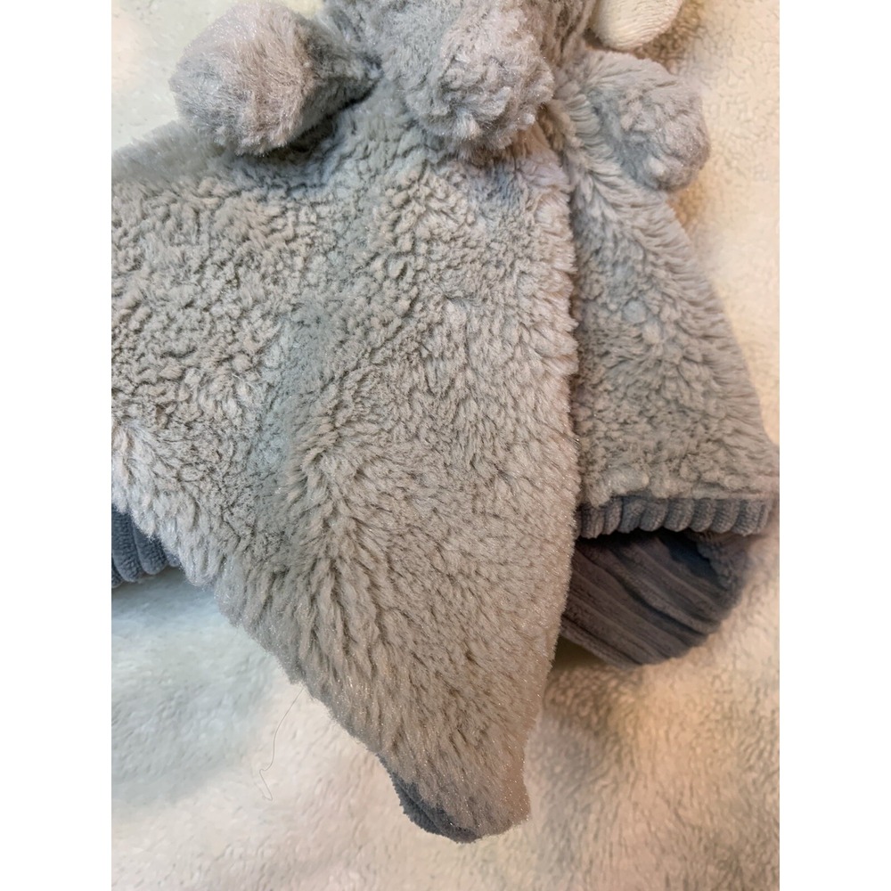 Maxx Marketing Gray Elephant Lovey Security Blanket Rattle Corduroy Plush Toy‎ - Picture 5 of 9